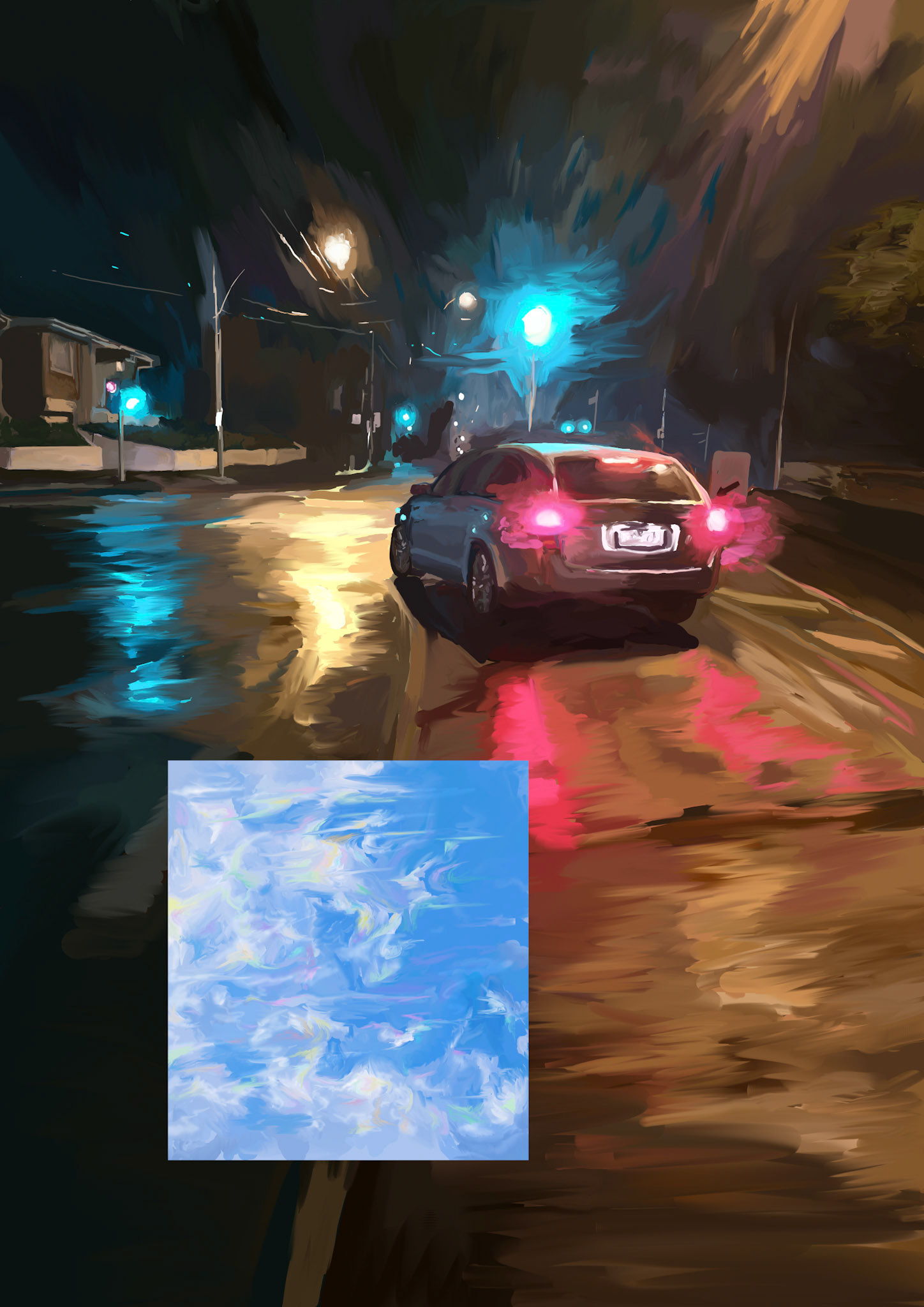 11pm Dawson St (2022), Digital painting