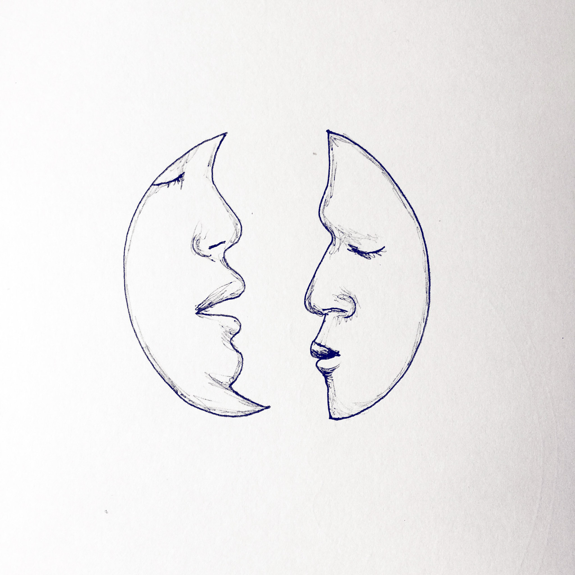 Luna (2017), pen on paper, 4 x 4 "