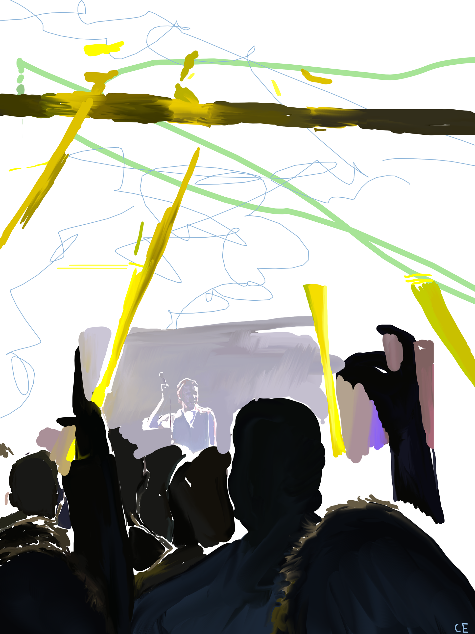 The Song Live, 2023 digital painting, print avail in 3 sizes - $25/$75/$100