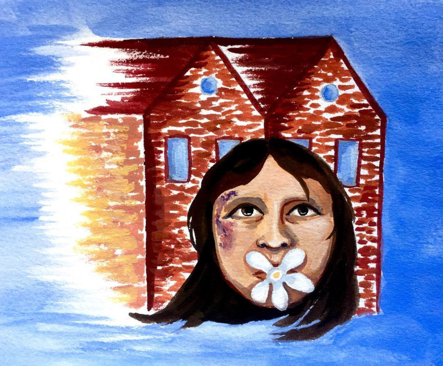 Untitled [commissioned accompaniment for The Suburban Review creative nonfiction] (2018), Gouache on paper, 6 x 8 "