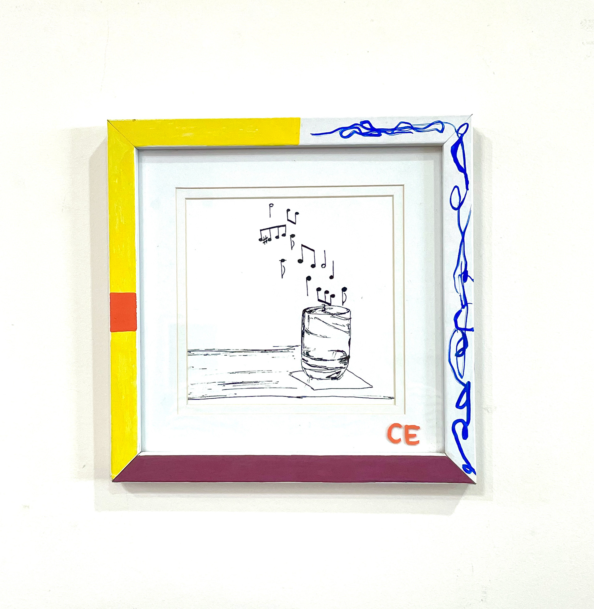 SOLD - Music glass - print in special frame - $40