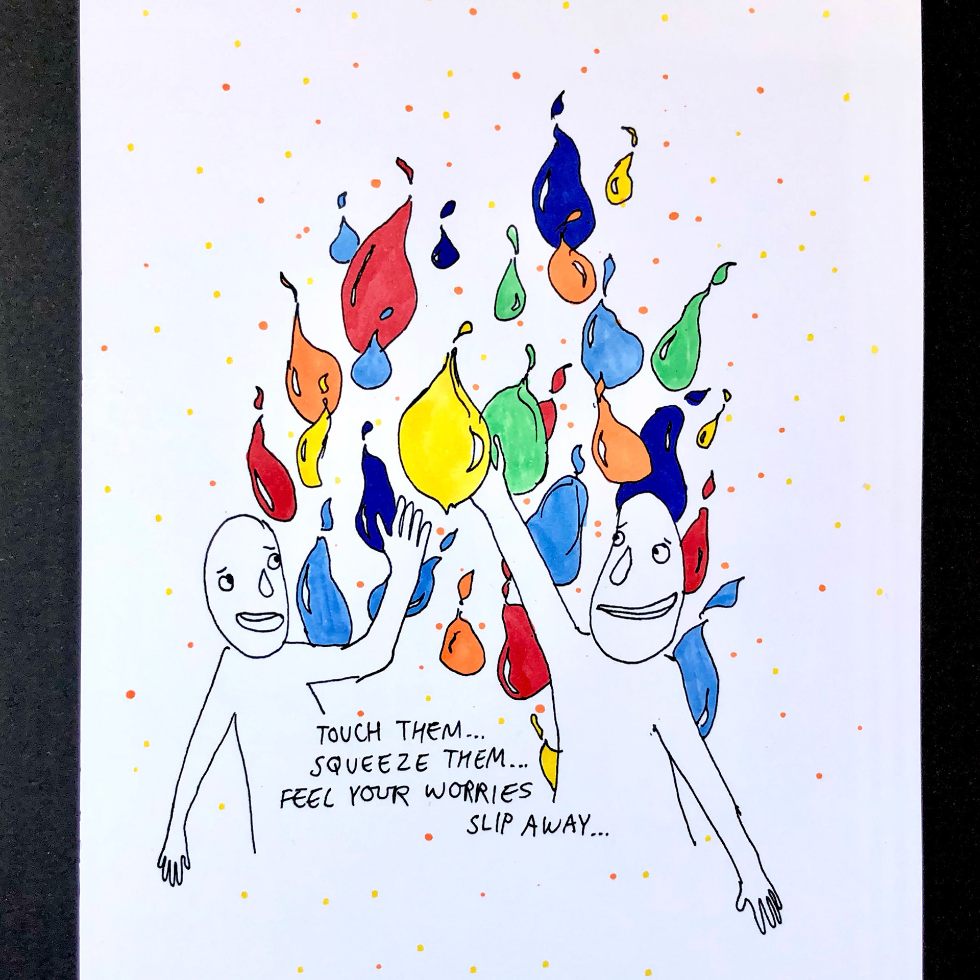 Feel them (2019), Pen and marker on paper, 6 x 8 "