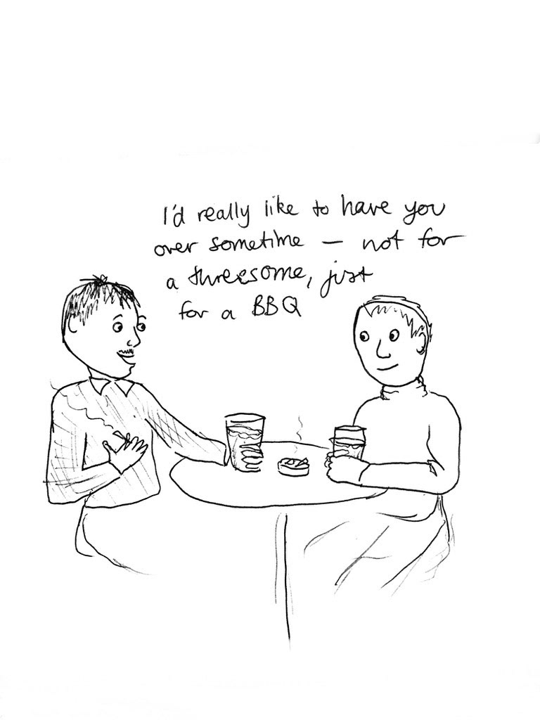 BBQ (2020), pen on paper, 6 x 8"