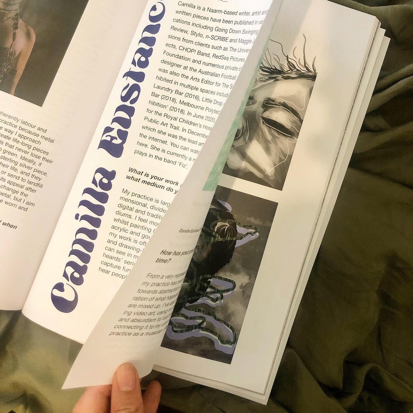 Works and bio in magazine