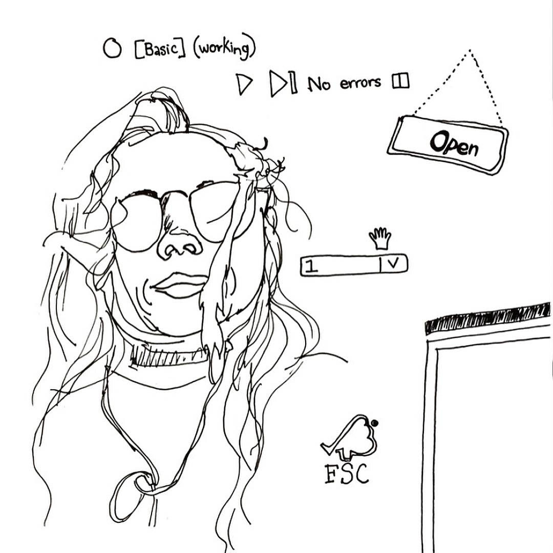 Prosaic sketch (2018), pen on paper, 6 x 8 "