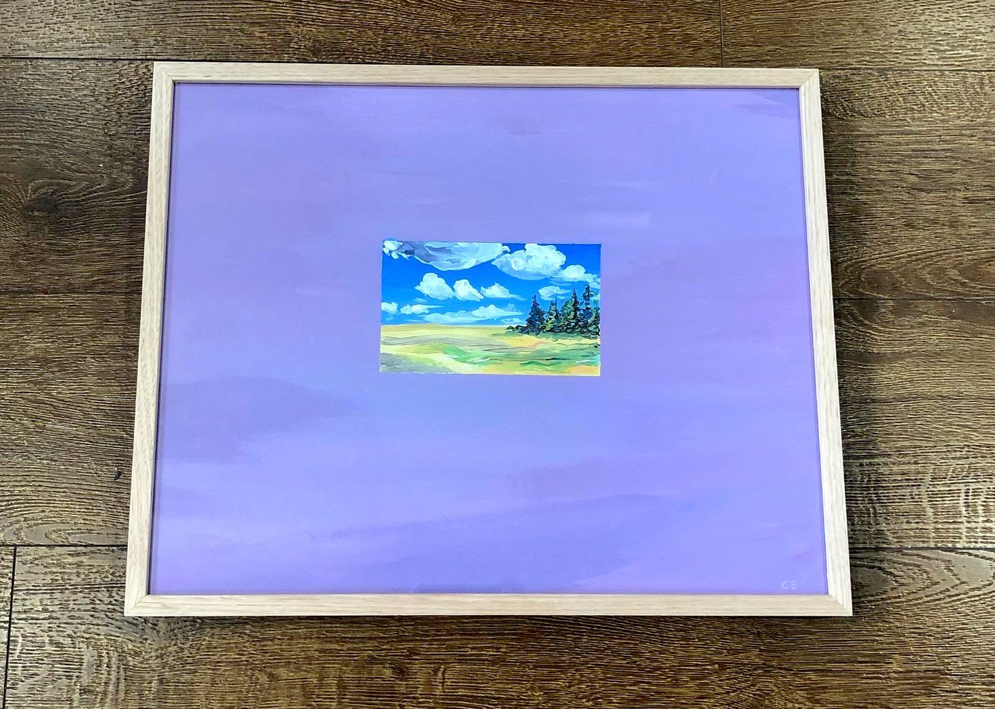 Landscape (2022), framed acrylic on canvas, 14 x 20 "