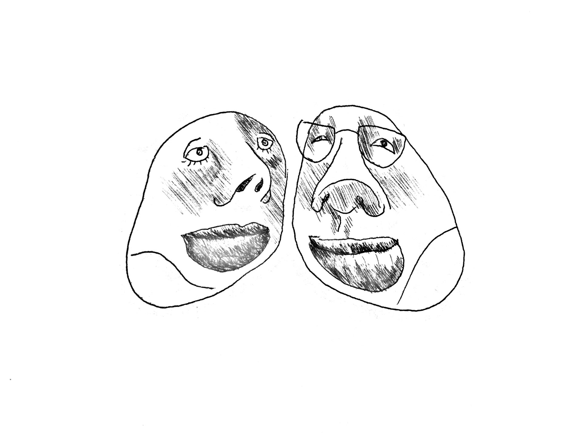 Squishies (2018), pen on paper, 4 x 4 "