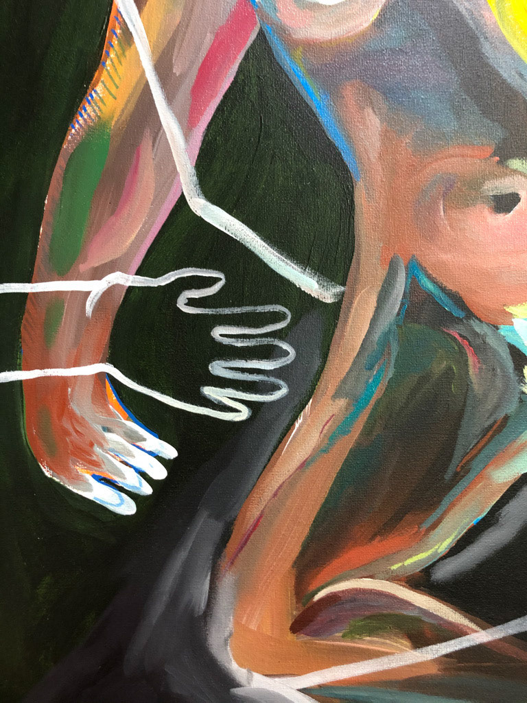 [Detail] Sunshine Body (2021), Acrylic on canvas, 18 x 24 "