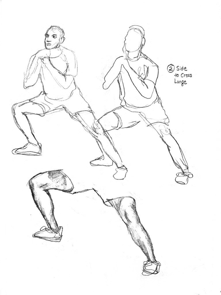 Work out sketches iii (2019), pencil on paper, 8 x 10"