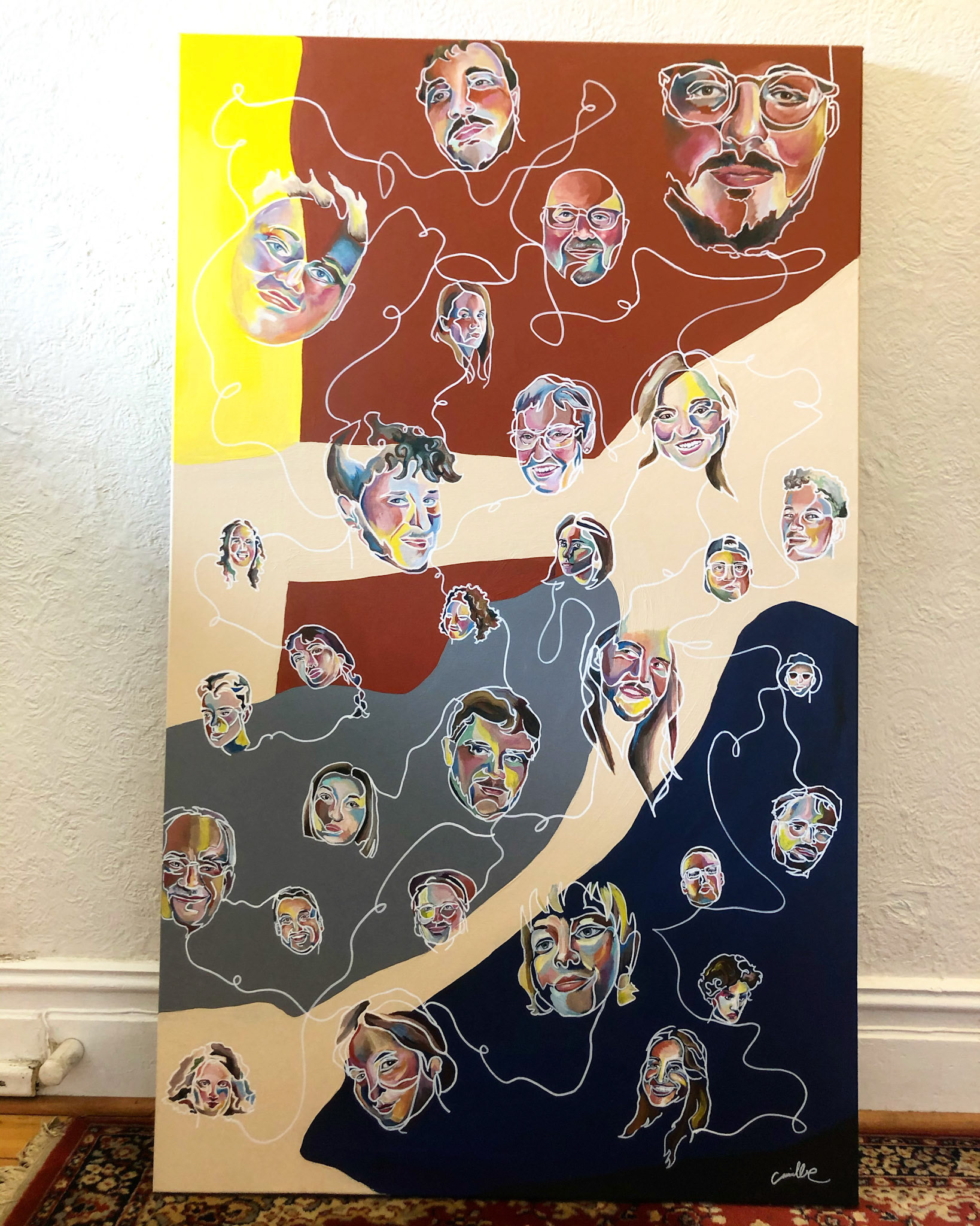 EW's 30th (2020), Acrylic and marker on canvas, size unknown (approx. a small door)