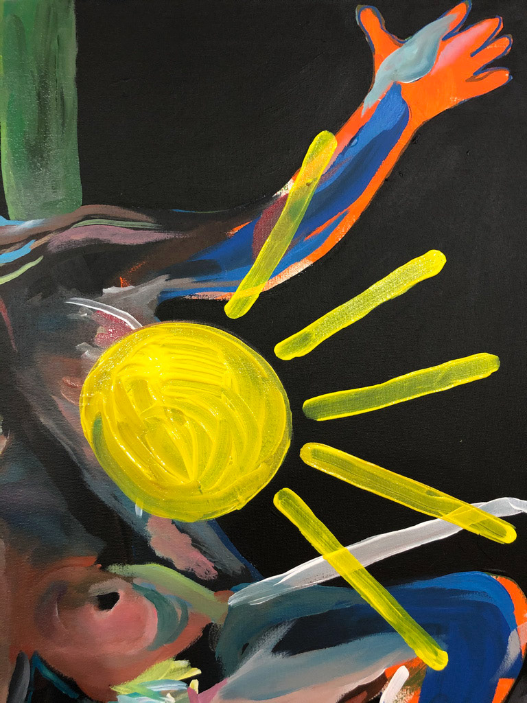 [Detail 2] Sunshine Body (2021), Acrylic on canvas, 18 x 24 "