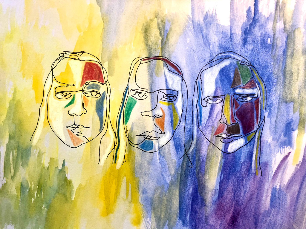 Lockdown - pt iii (2021), Pen, pencil and watercolour on paper, 8 x 10 "