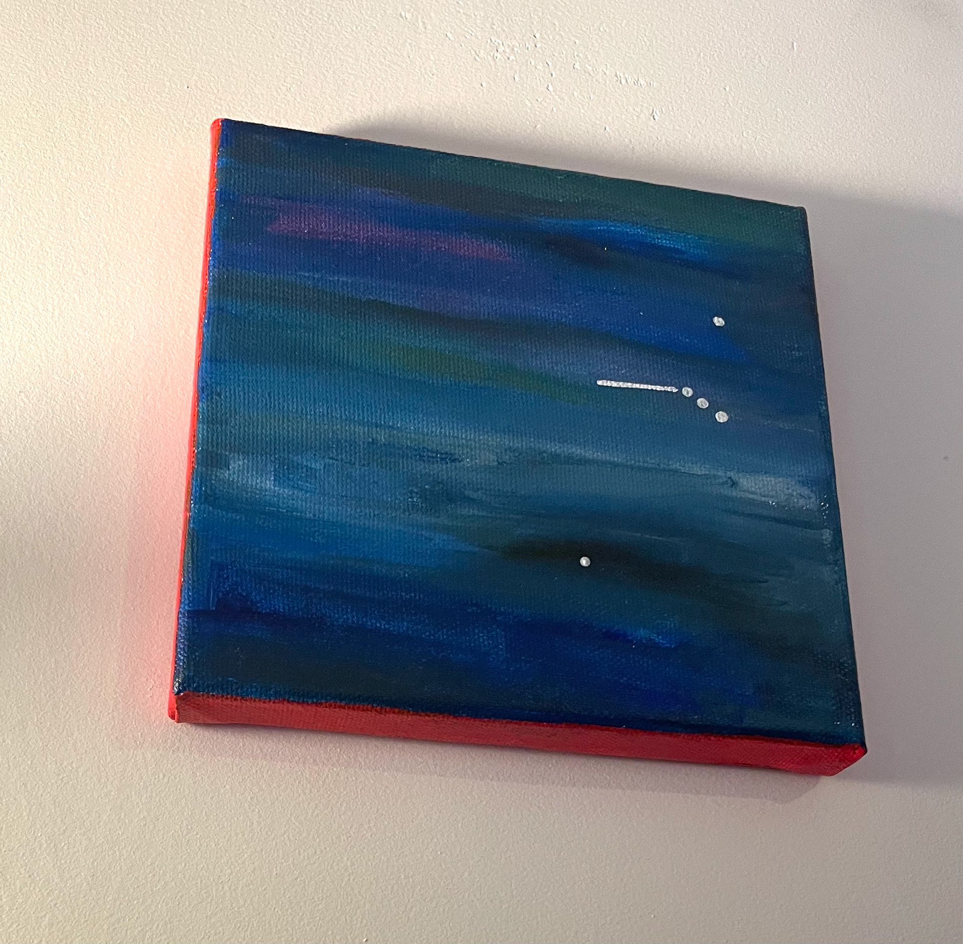 Start, acrylic on canvas, 2024, 15x15cm, $150.