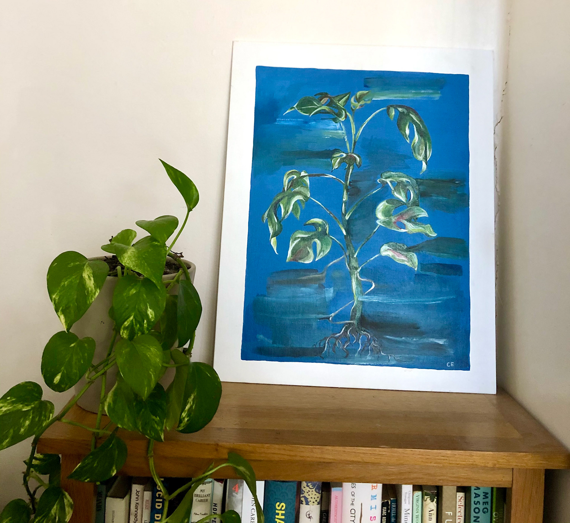 Monstera (2021), acrylic on canvas, 14 x 20 " 