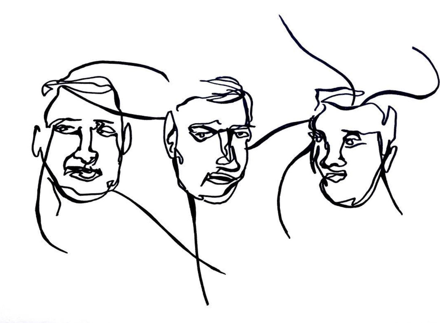 Bloke talk (2018), marker on paper, 11 x 16 "