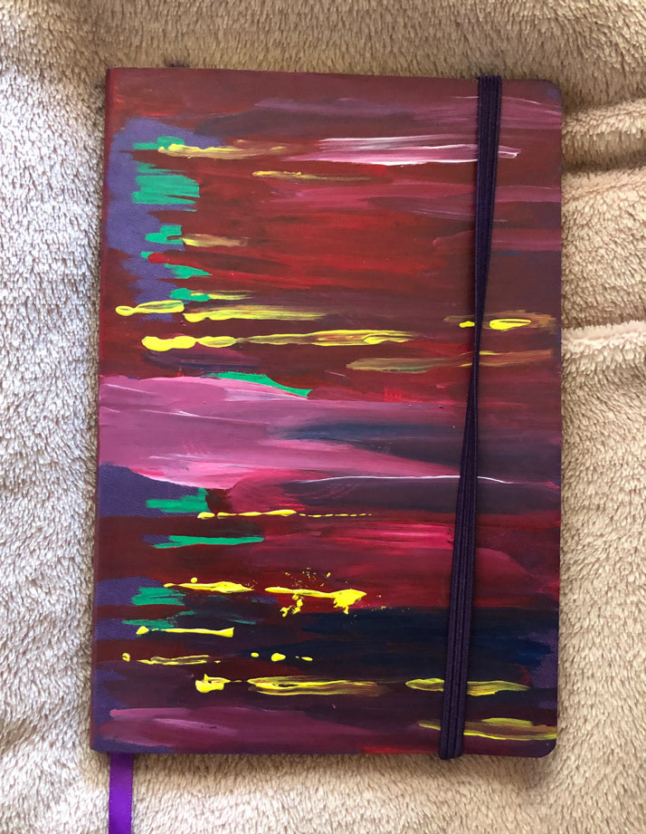 Diary cover (2020), acrylic on diary, 6 x 8 "