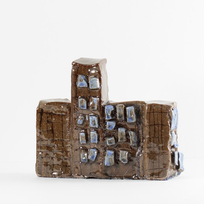 Glazed Ceramic Sculpture | 7-1/2" x 9-1/4" x 3"