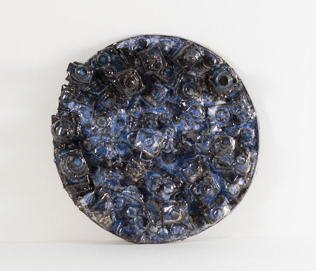 Glazed Ceramic Sculpture | 2-1/4" x 8" x 8"