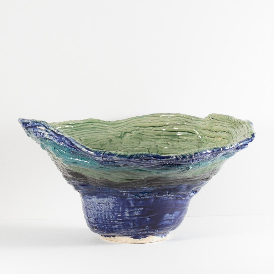 Glazed Ceramic Vessel | 7-1/2" x 14" x 14"