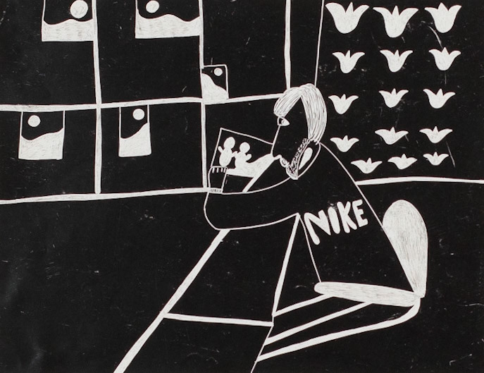 drawing on scratch paper | 8-1/2" x 11"