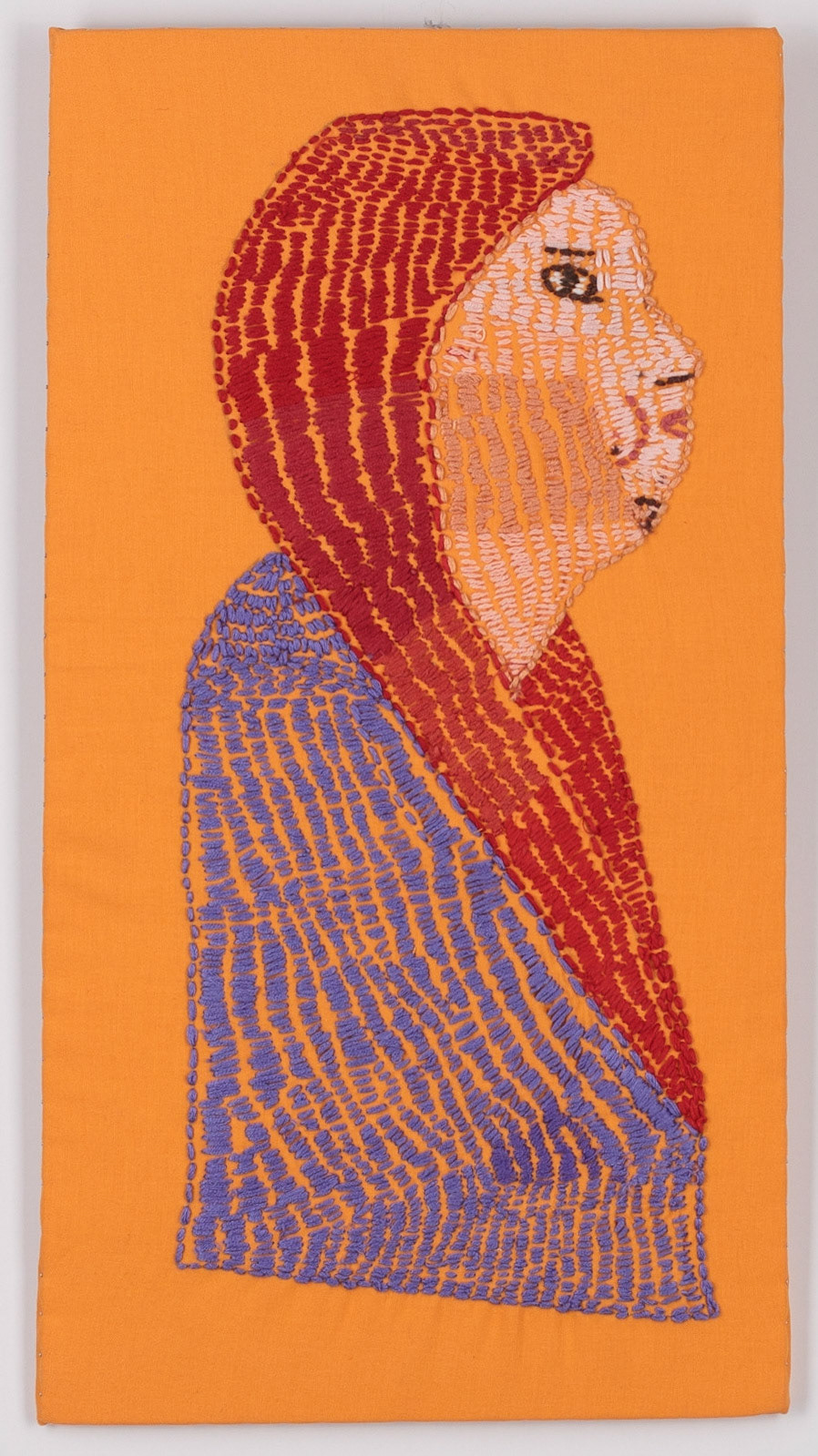 embroidery floss on cotton | 18-1/4" x 9-3/4" x 3/8"