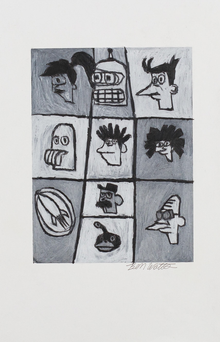 Ben Watts | Black & White Futurama (Beatles Version Art), 2017