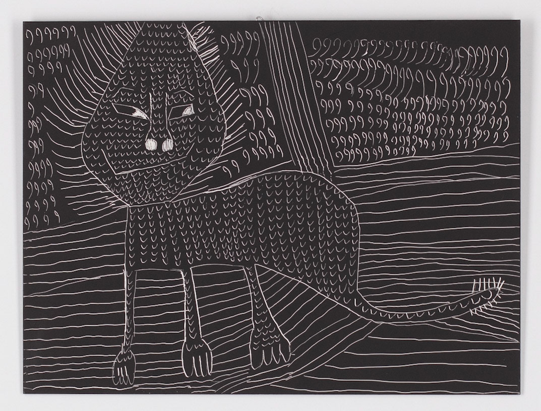 drawing on scratchboard | 8-0" x 12-0" x 1/8"