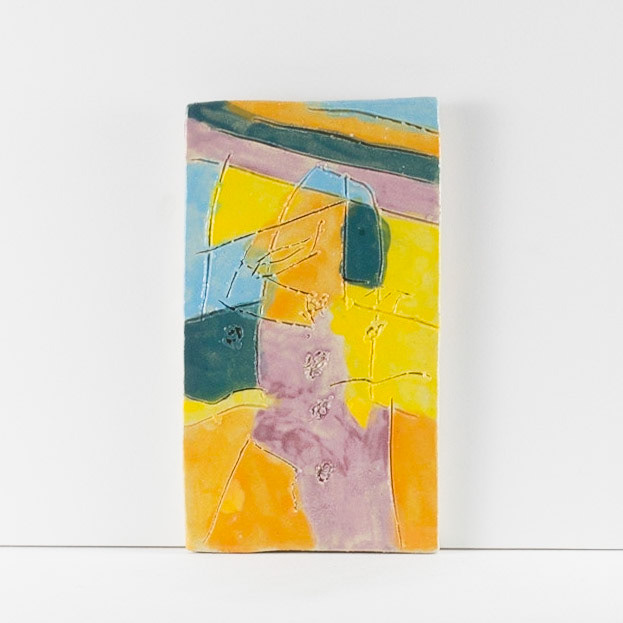 Glazed Ceramic Plaque | 4-1/2" x 7-3/4" x 1/2"