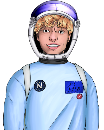 Sirius Spacesuit Visor Up - Happy