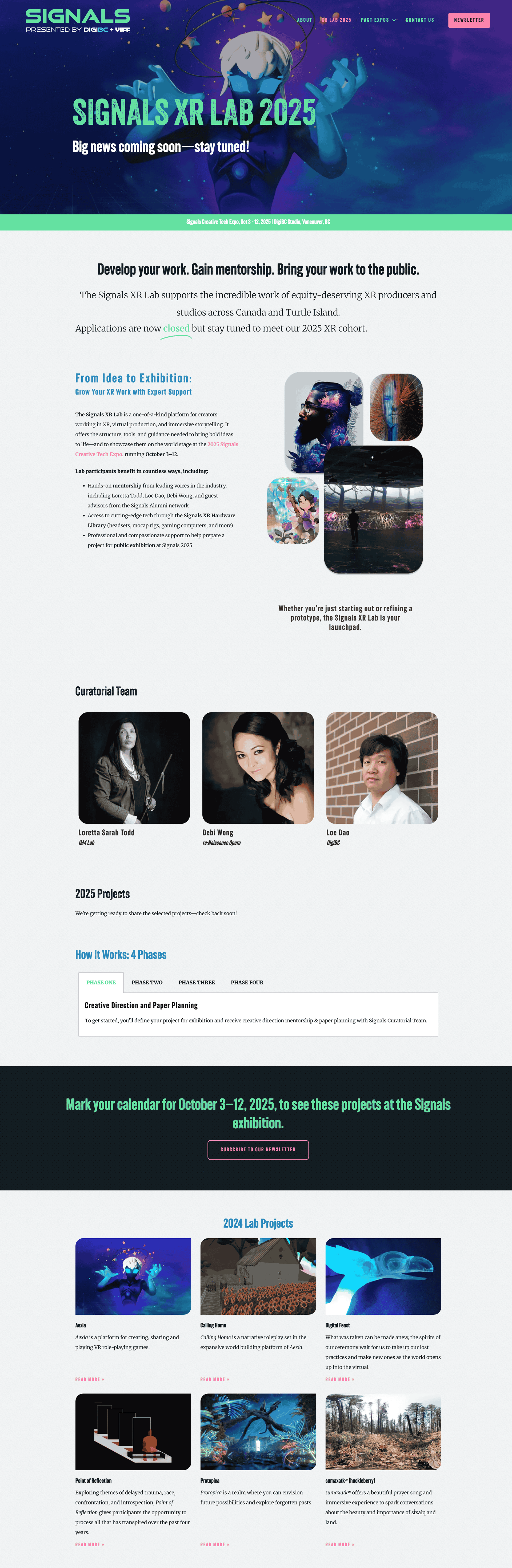 2025 Signals XR Lab page, as of April 24, 2025.