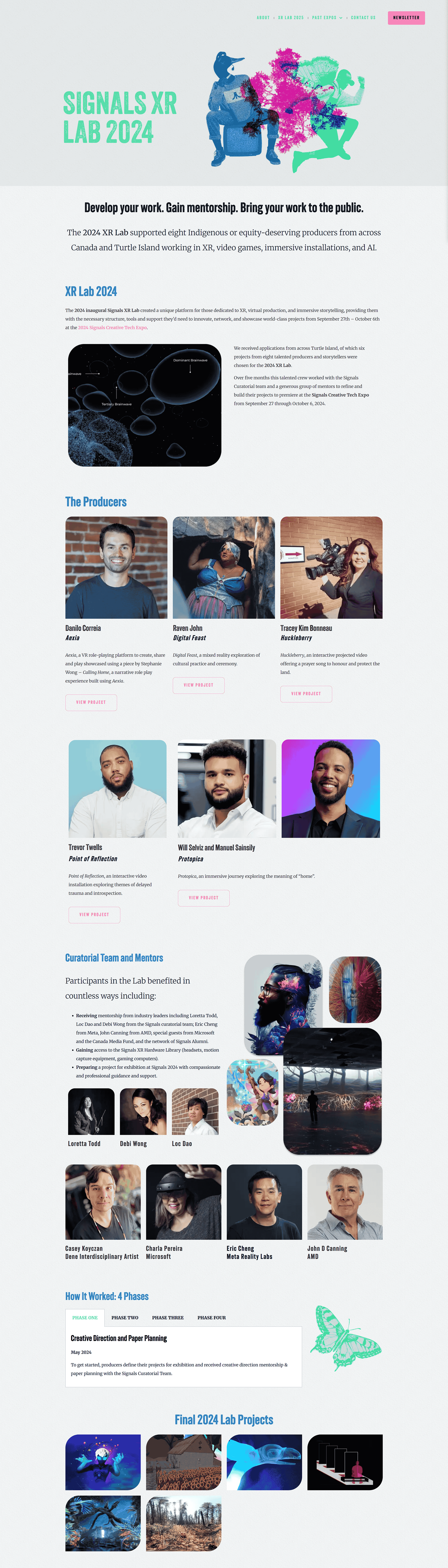 2024 Signals XR Lab archive page.