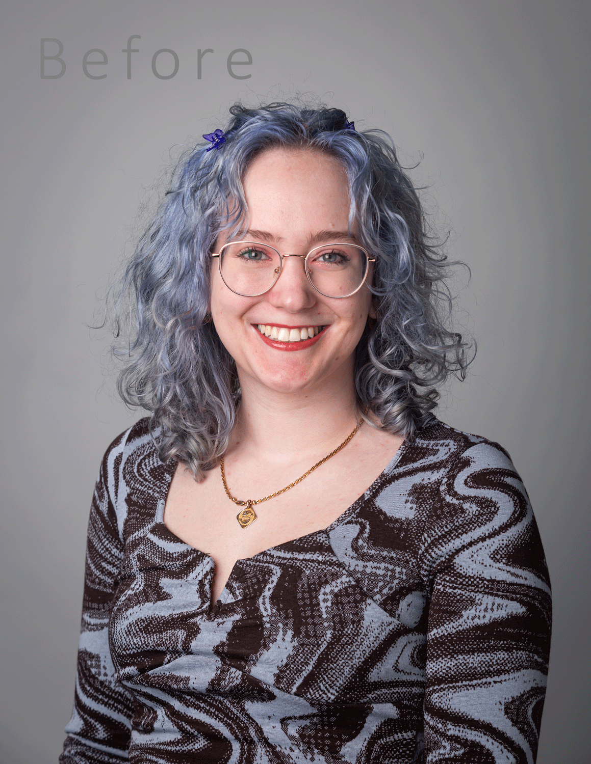 2024. Posture straightening, hair flyaway removal, forehead reduction, eye lightening, skin blemish removal, clothing tidying, eyelash tidying, teeth lipstick removal, eyeglass glare removal.