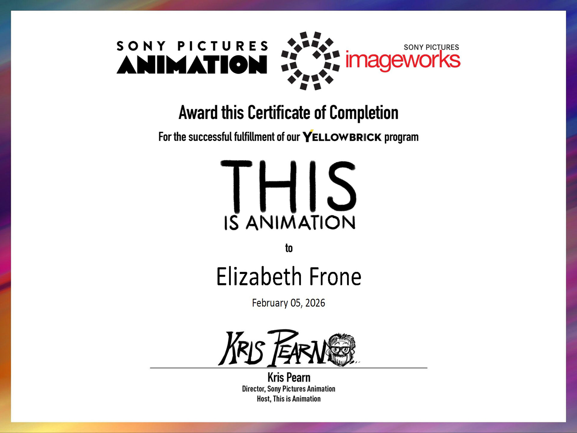 Gained knowledge about the animation pipeline and industry.