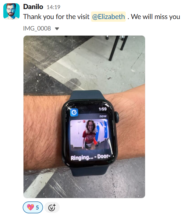 2025. Company-wide message from a manager I worked with, after a visit to the office conducted after I left the team.