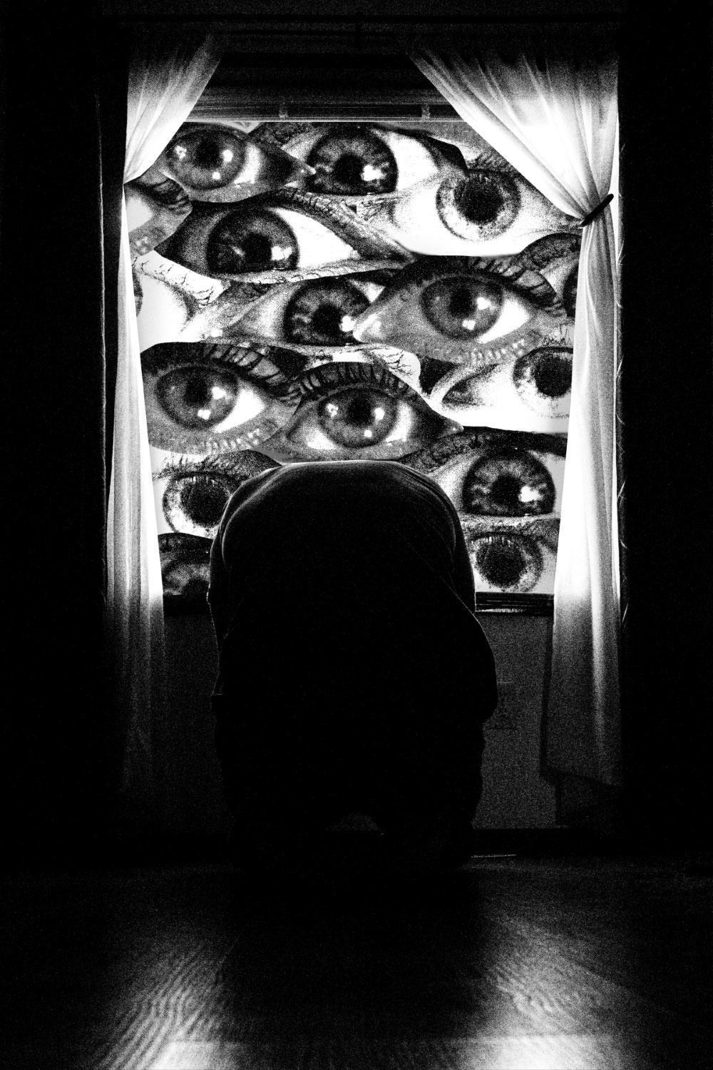 "Attention" - Cowering before the eyes of those who judge. © Elizabeth Frone