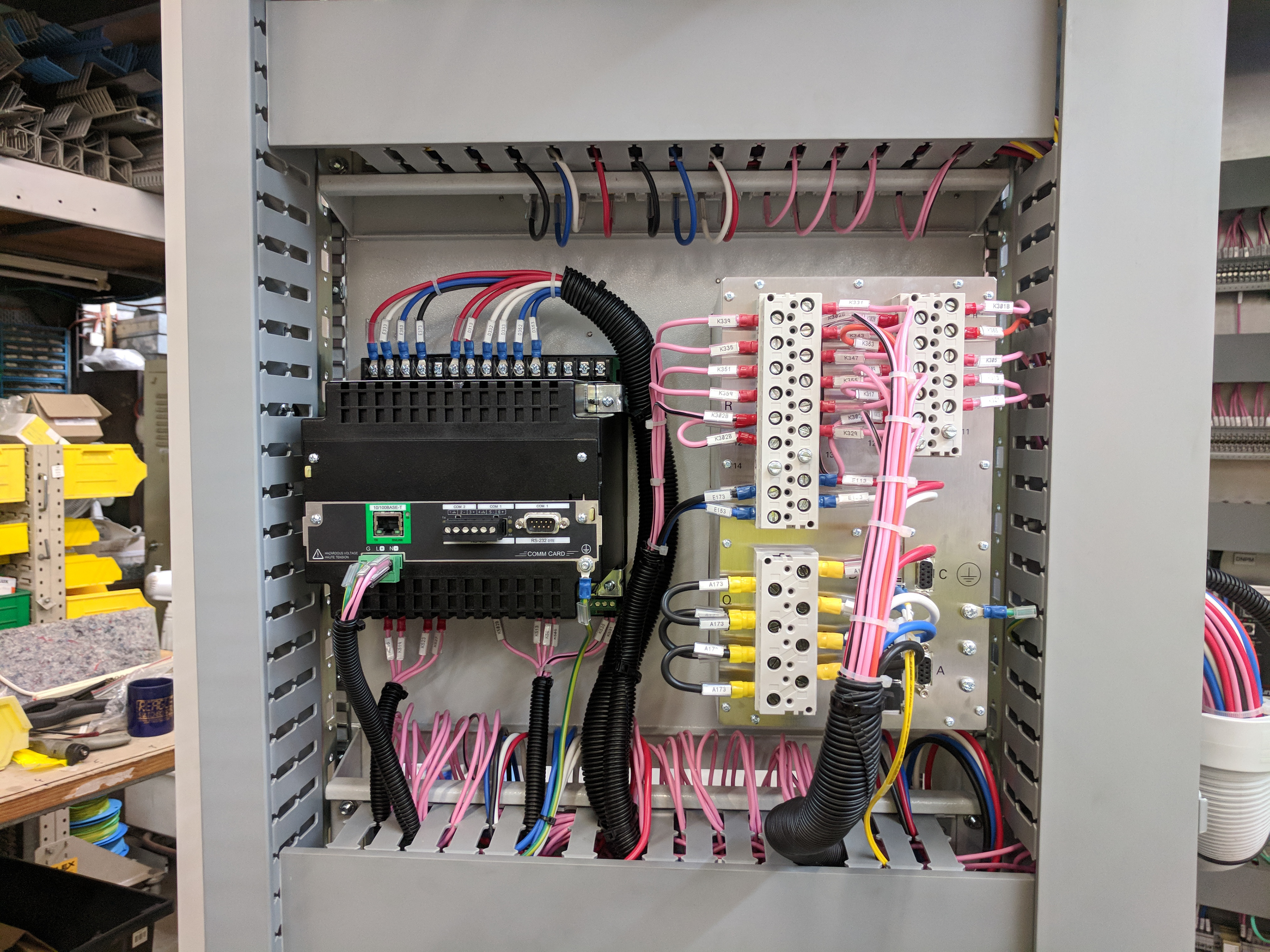Metering and Protection Relay wiring for substation protection panel