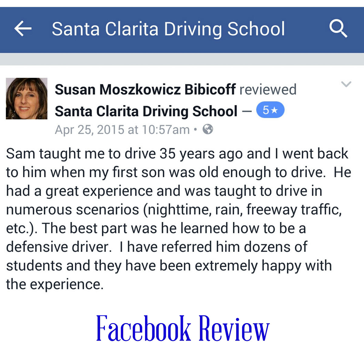Santa Clarita Driving School Testimonials