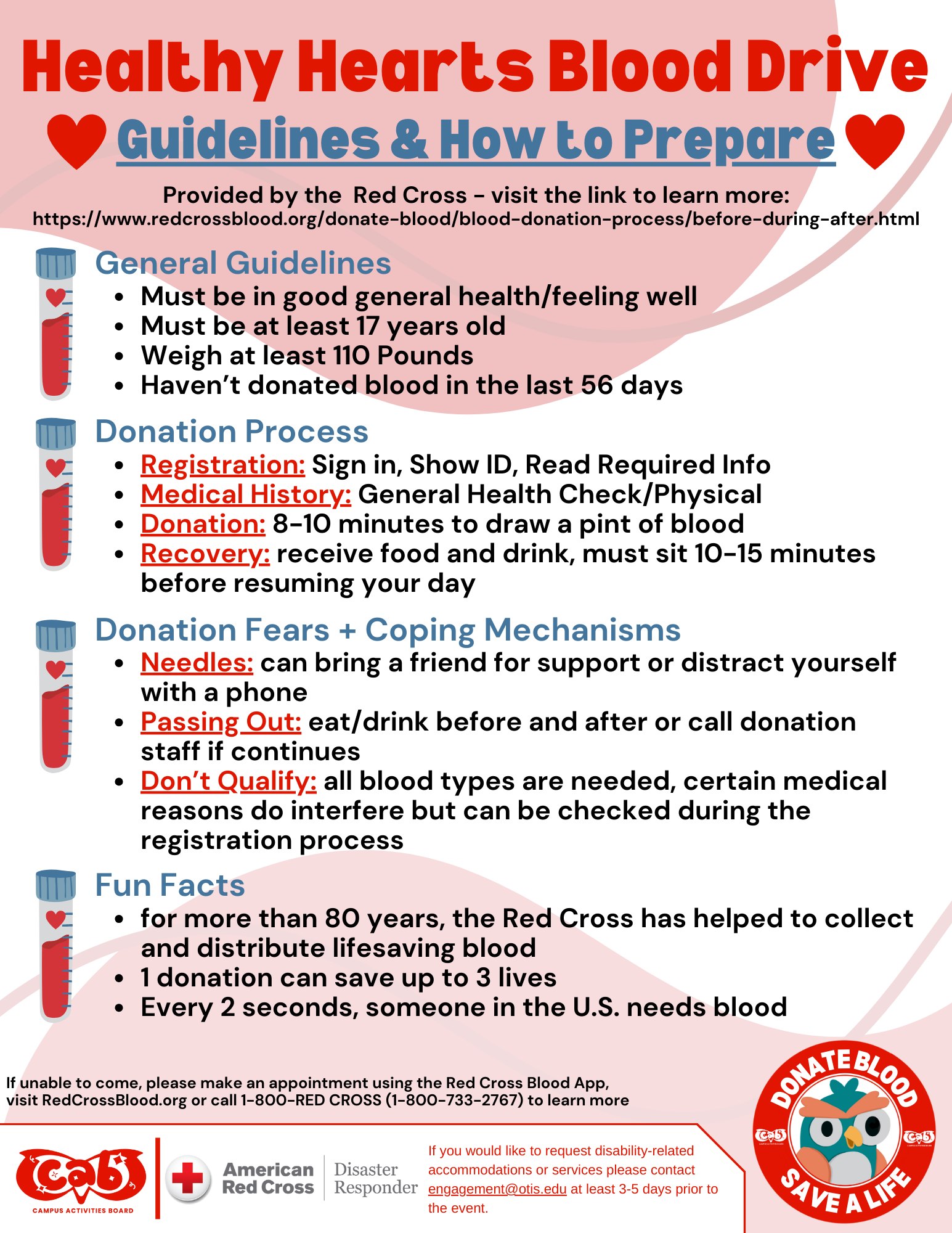 Healthy Hearts Blood Drive - Flyer 2 - Otis College of Art and Design - 2024