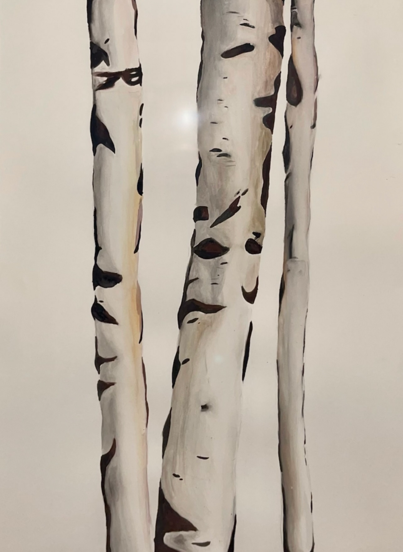 Birch Trees - Watercolor - Amber Salmon - 16 x 20in on Watercolor Paper - 2022