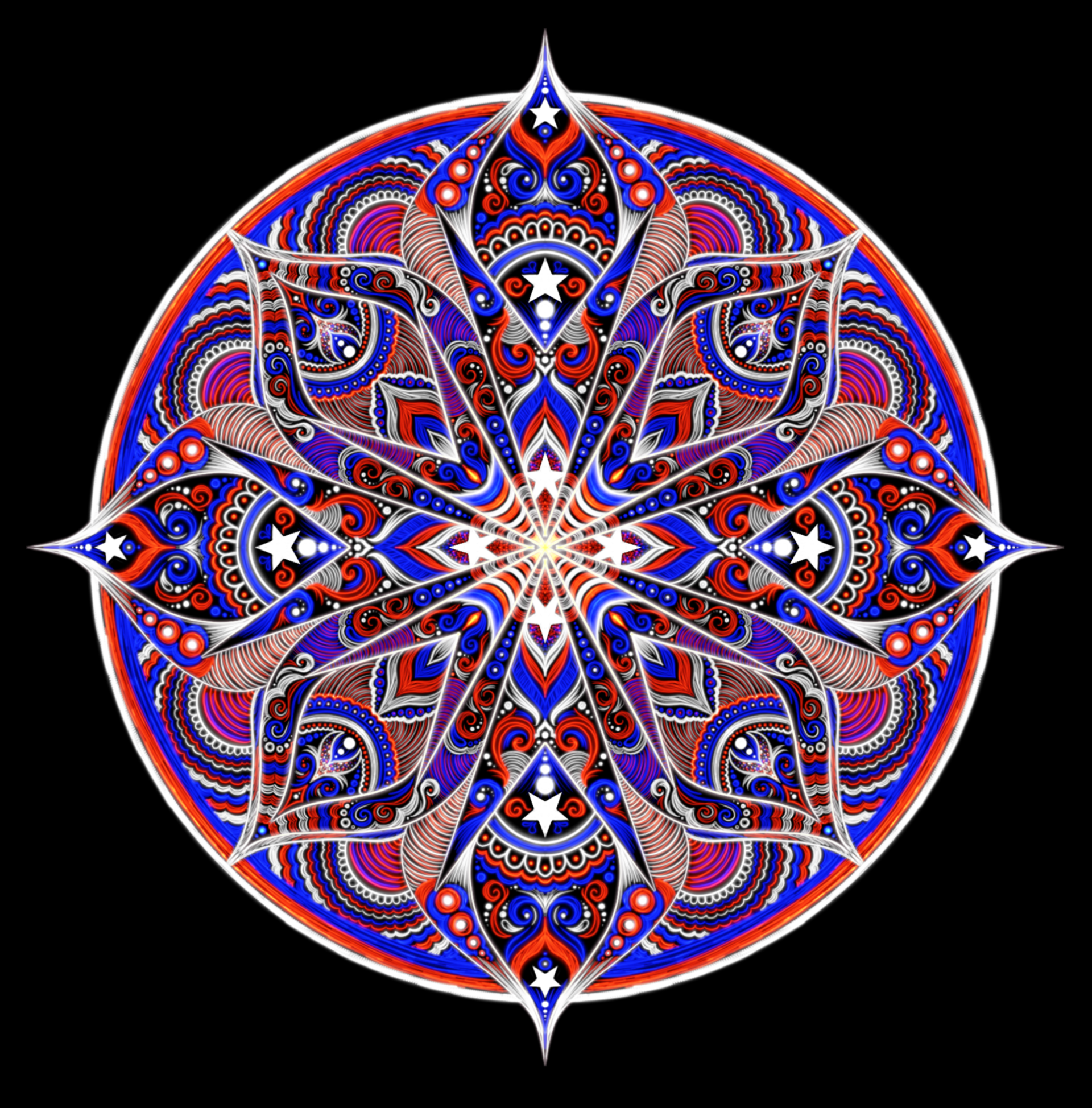 Captain America: Marvel Mandala Collection - Personal Study - 8.5 x 8.623in - Procreate - 2023