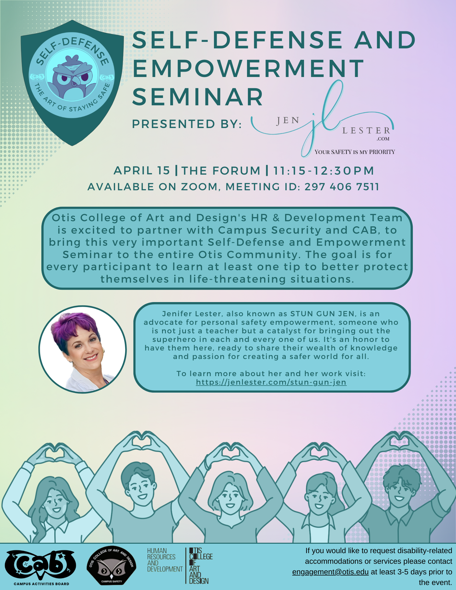 Self-Defense and Empowerment Seminar - Flyer 1 - Otis College of Art and Design - 2024