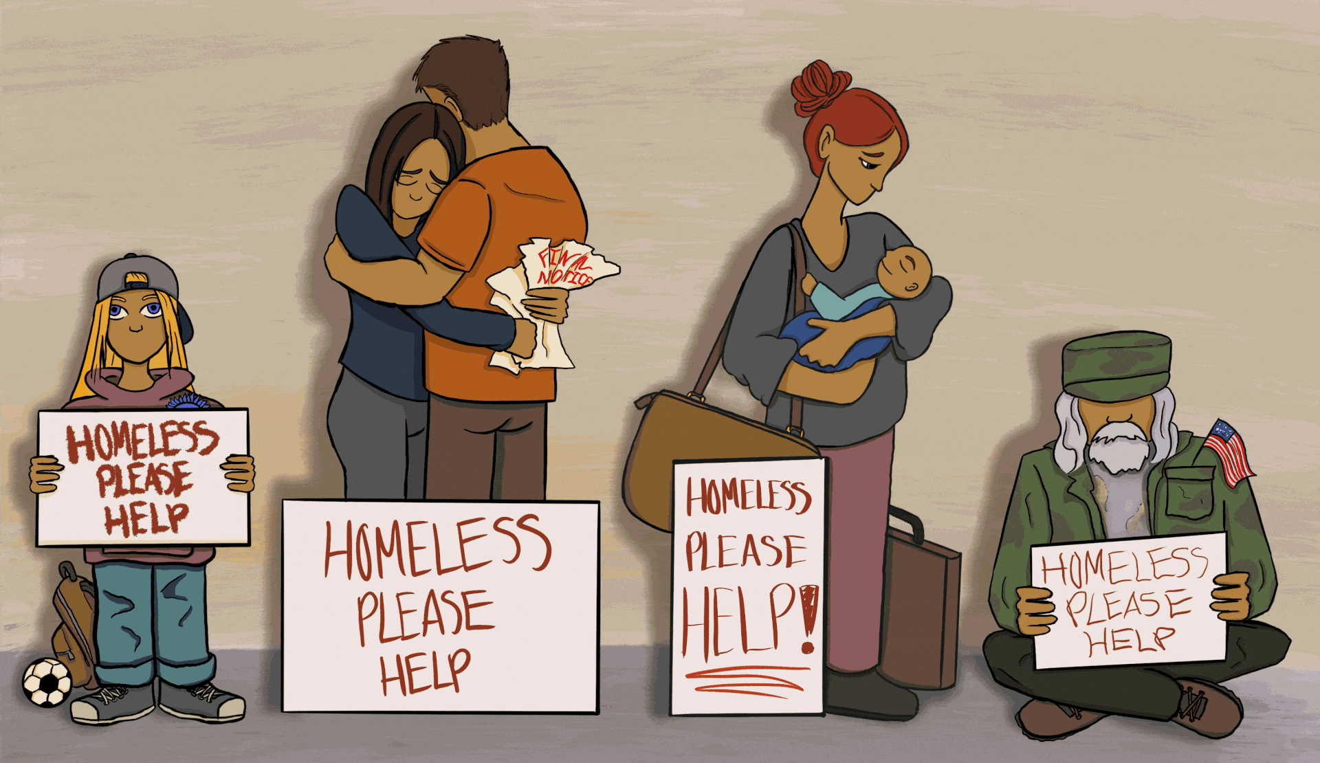 Misconceptions - Unhoused Epidemic- Procreate - 11.69 x 6.757 in - 2024