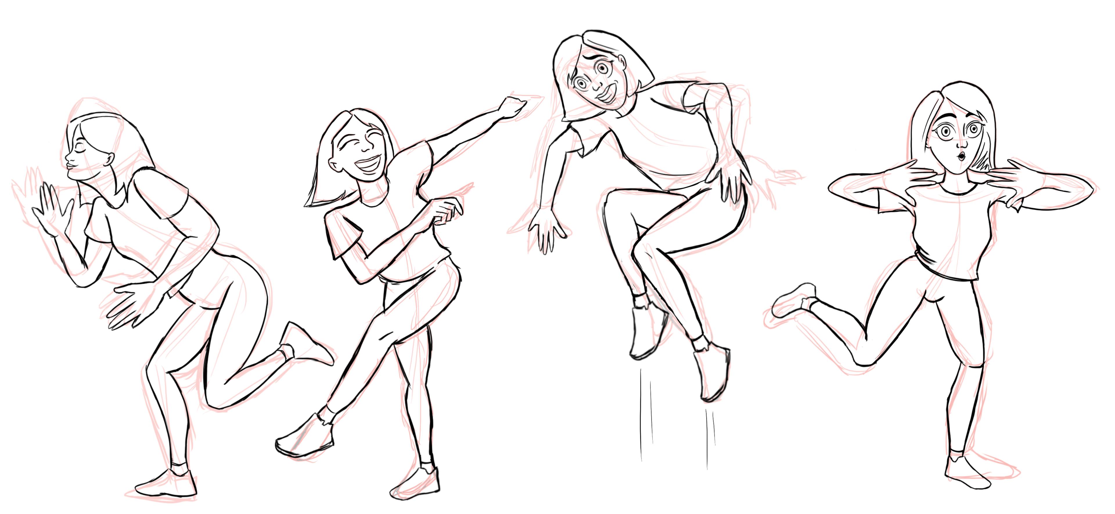 Sara - Otis College of Art and Design - 1 Hour Character Personality Exploration Through Dance- 13.04 x 6.017 in - Procreate - 2024