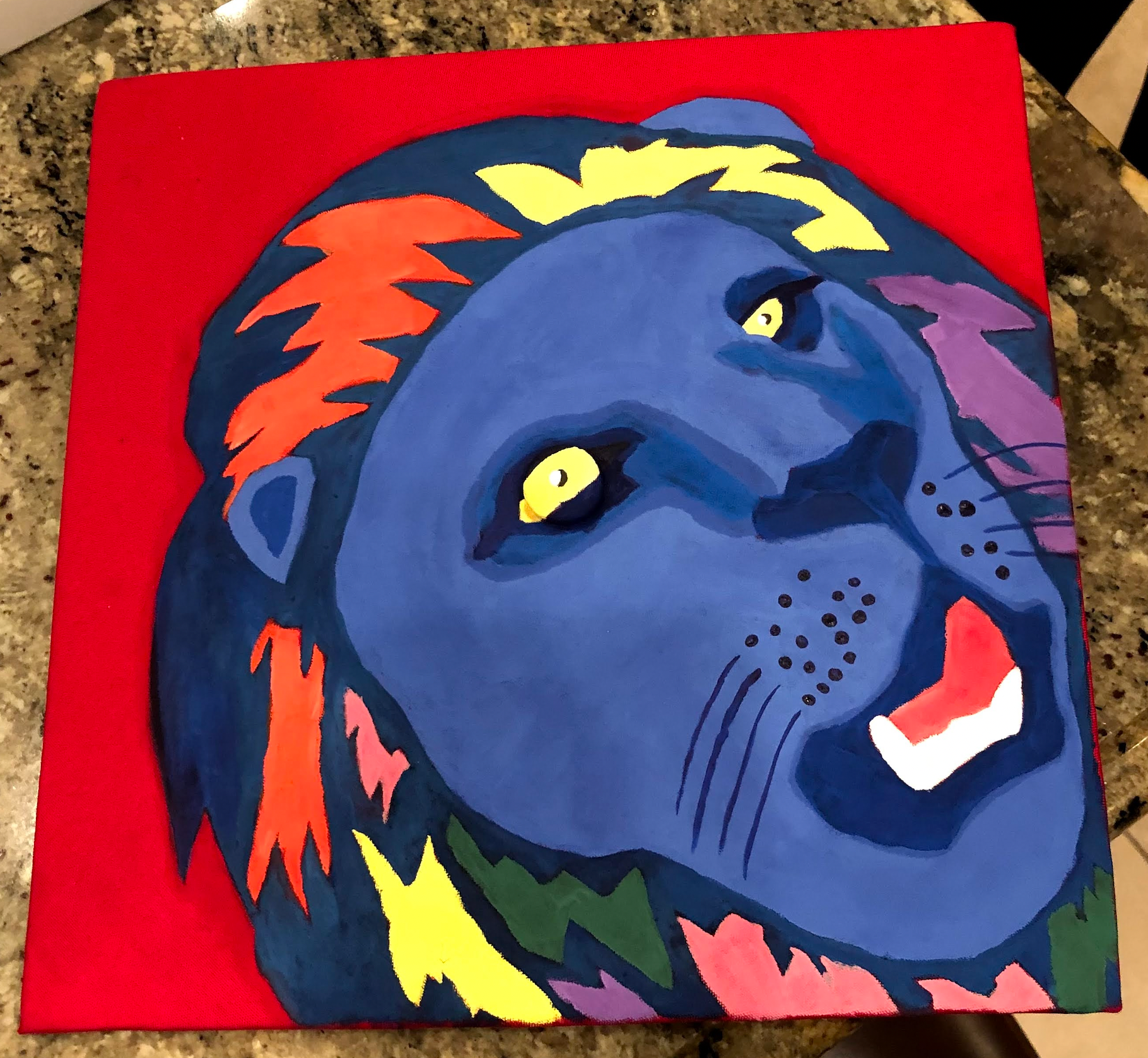Graduation Cap - Acrylic - Sean Harrison - 9.5 x 9.5in on Fabric - 2019