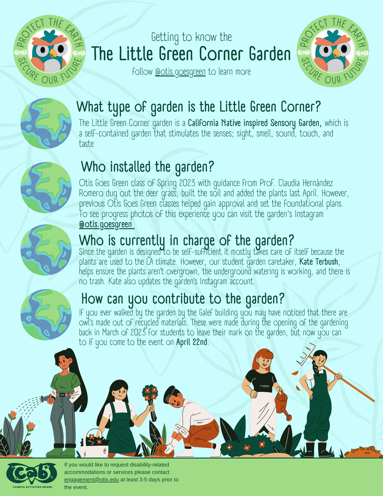 Happy Earth Day Flyer 2 - Otis College of Art and Design Campus Activities Board Wellness Chair - Canva - 2024