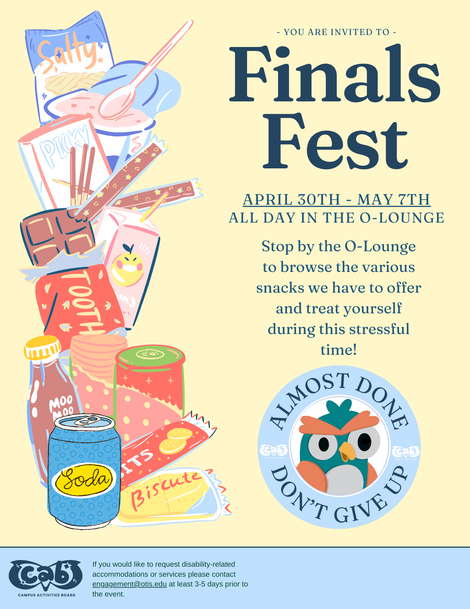 Finals Fest - Otis College of Art and Design Campus Activities Board Wellness Chair - Canva - 2024
