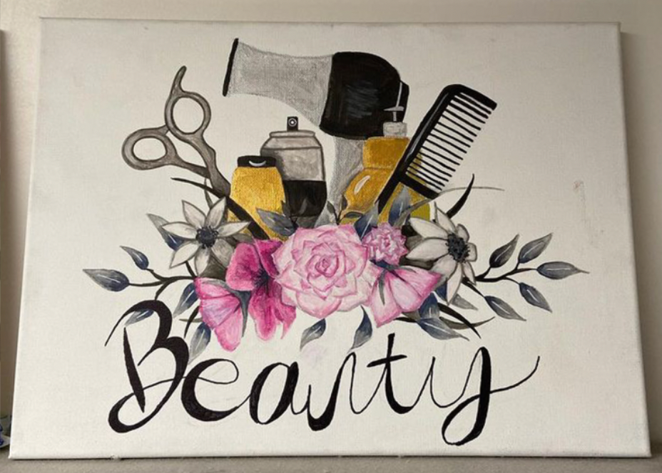 Rah Studio Hair Salon - Acrylic - Angela Zajic - 11 x 14 in on Canvas - 2020