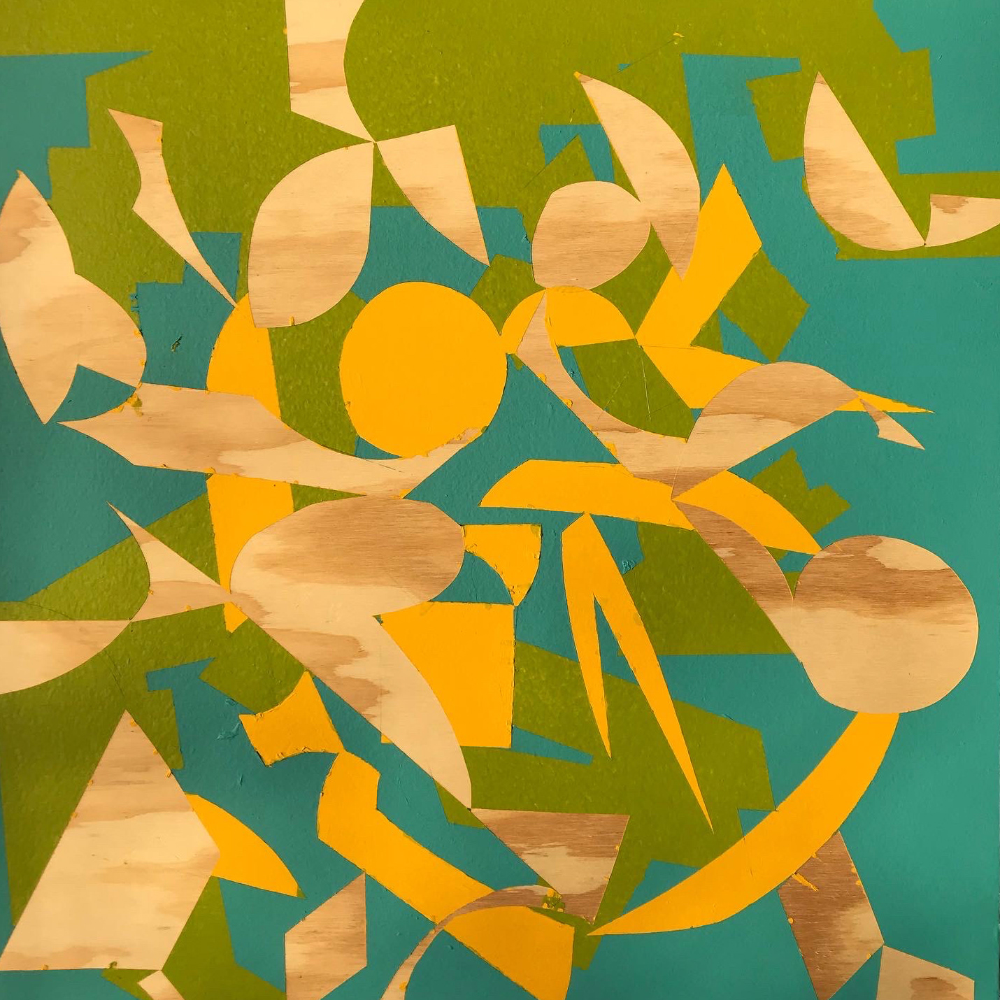 Abstraction in Yellow and Green #2 - 24" x 24"