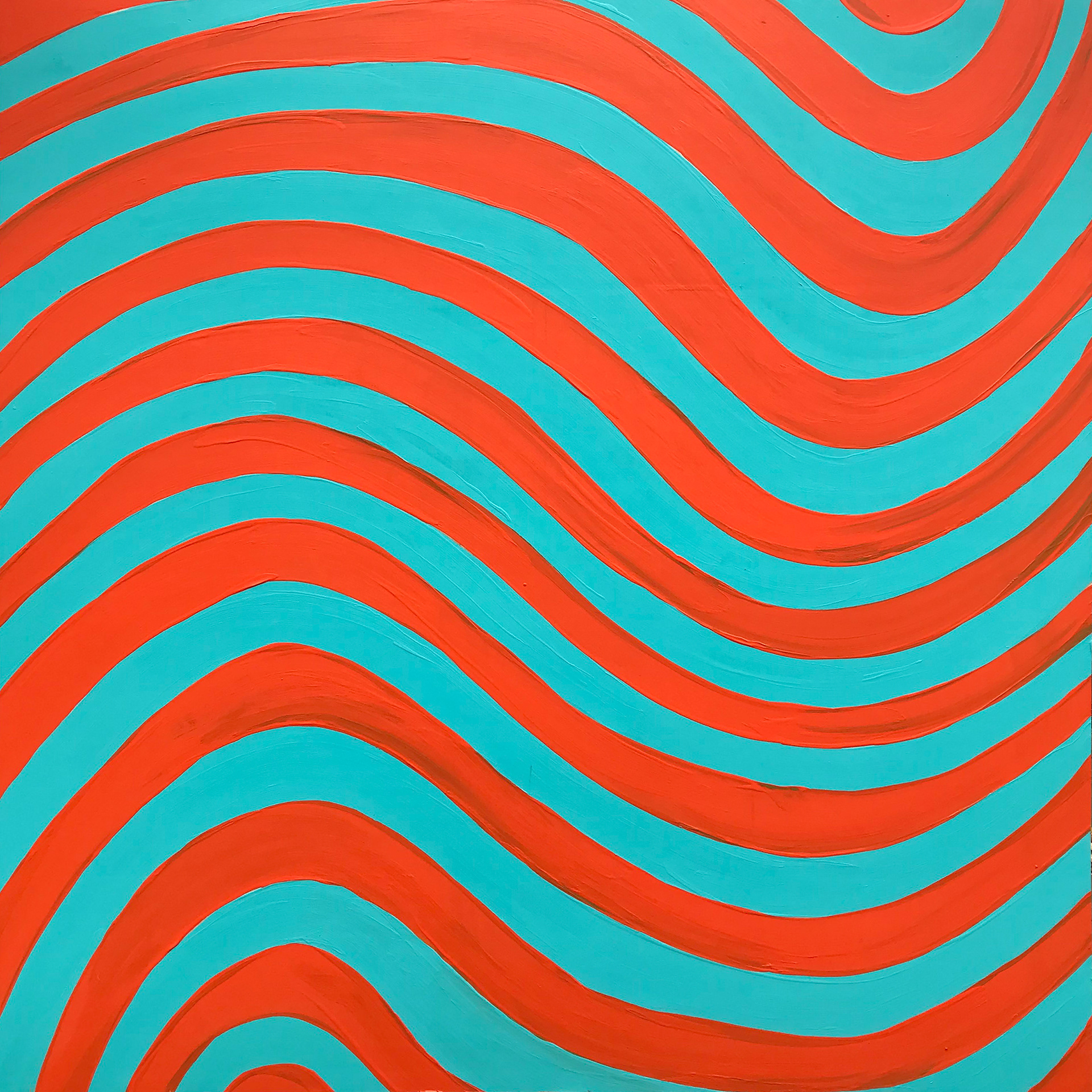 Wavy Orange and Blue 48x48