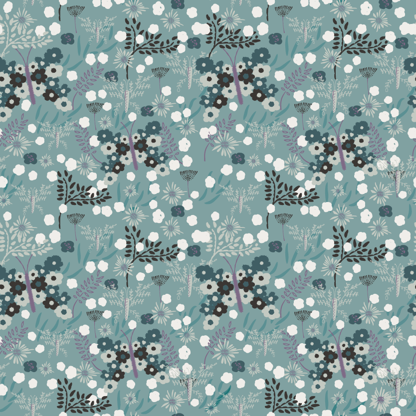 Meadow scatter — coordinate, drawn from hedgerow flowers
